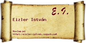 Eizler István névjegykártya